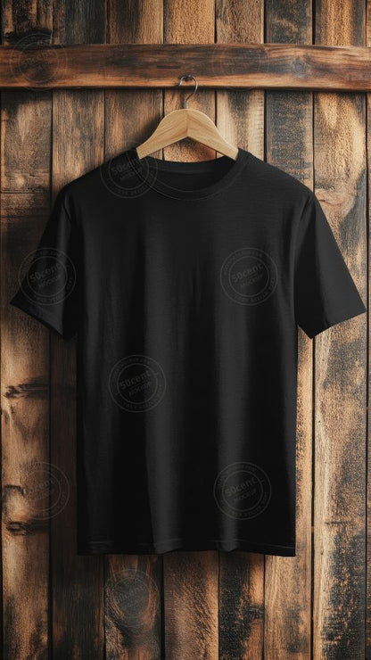 T-shirt hang on wooden background | T-shirt mockup