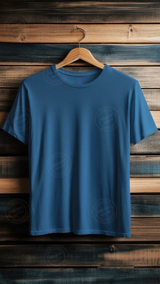 T-shirt hang on wooden background | T-shirt mockup