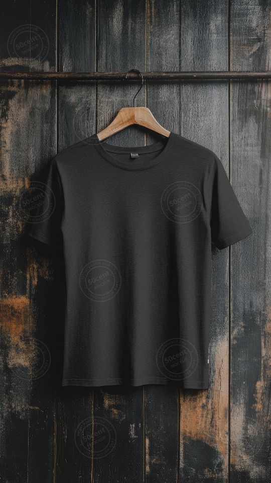 T-shirt hang on wooden background | T-shirt mockup