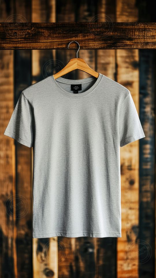 T-shirt hang on wooden background | T-shirt mockup