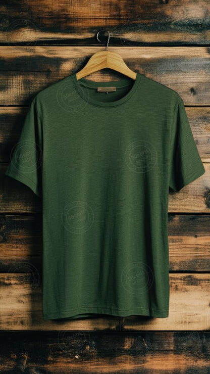 T-shirt hang on wooden background | T-shirt mockup