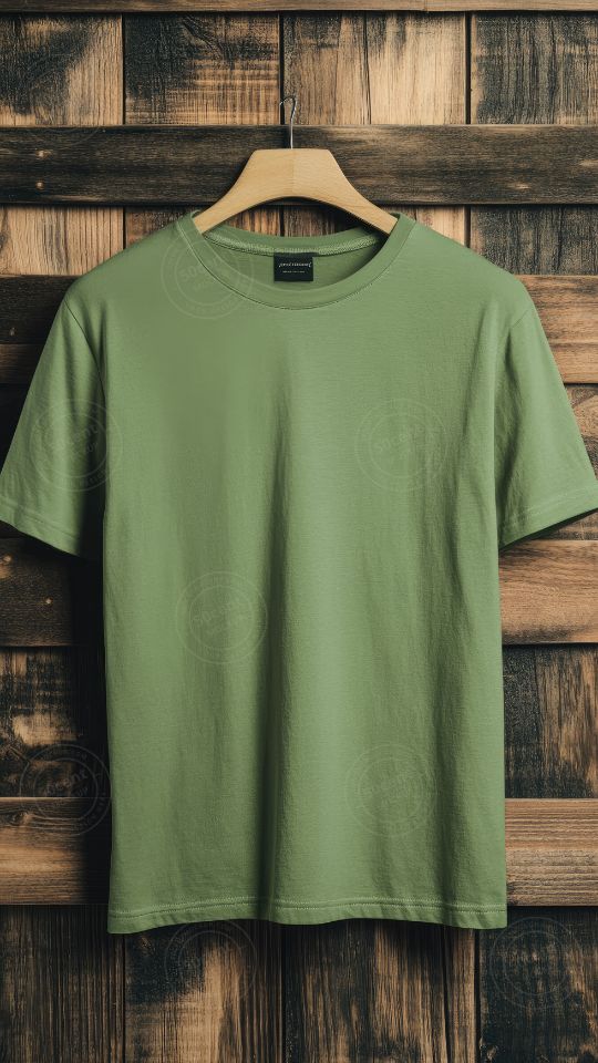 T-shirt hang on wooden background | T-shirt mockup