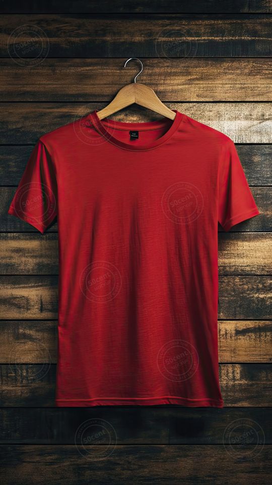 T-shirt hang on wooden background | T-shirt mockup